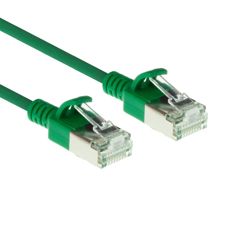 Green 10 Meter Lszh U FTP CAT.6A Datacenter Slimline Patch Cable Snagless With RJ45 Connectors