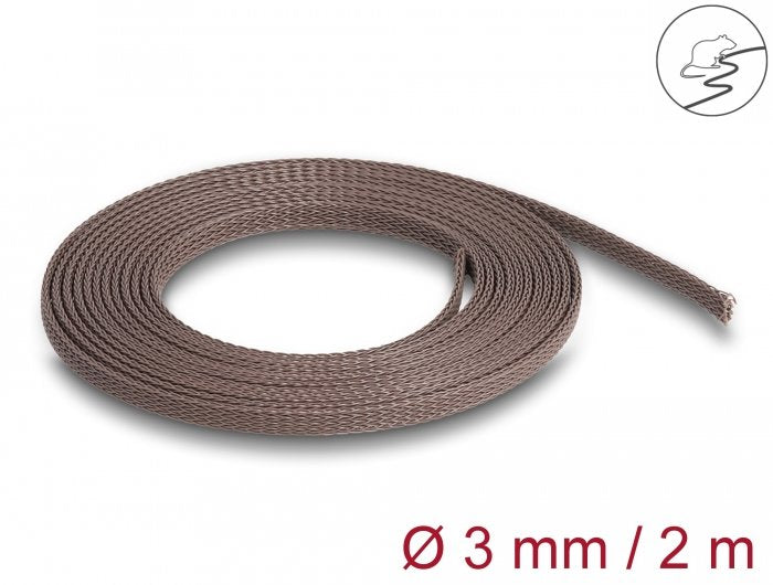 Delock 20896 Manguito Trenzado Resistant a Roedores Extendable 2M X 3MM Brown
