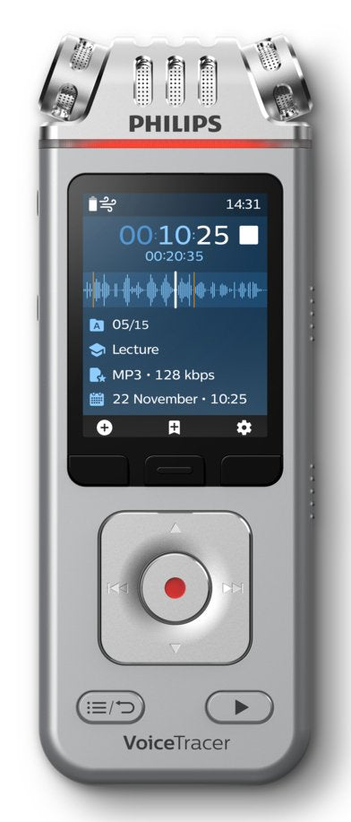 Philips DVT4115 Digital Voice Tracer Card Flash Cromo, Silver — image 1