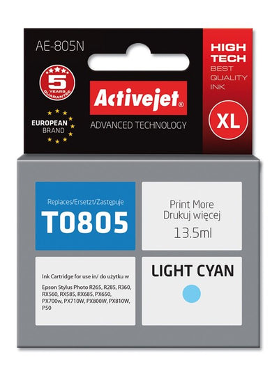 Activejet Ink AE-805N (reemplazo Epson T0805 - Supreme - 13,5ML - Cyan Claro) — image 1