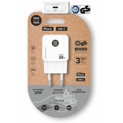 Tech One Tech Wall Charger GaN GaN TEC2220 1x USB Type-c 20W White — image 1