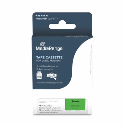 Mediarange Tape Aprox. Brother TZ-751 TZE-751 24MM 8M Black — image 1