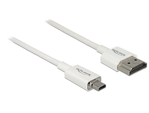 Delock Cable High Speed HDMI With Ethernet - Hdmi-a Connector Male HDMI Micro-d Connector Male 3D 4K 2M Slim H — image 1