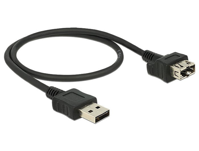 Delock 0.5M 2XUSB2.0-A USB Cable 0,5M 2.0 USB a Black