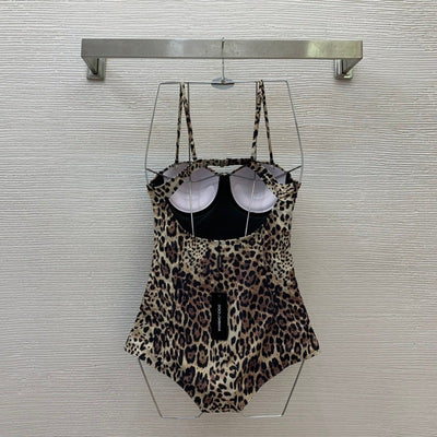 Leopard-print Strappy Spicy Girl Swimsuit For Women
