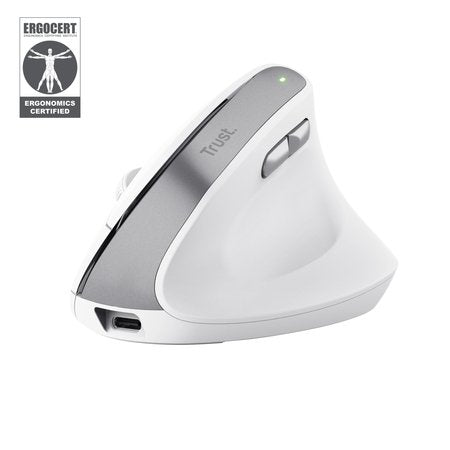 Trust Mouse Ergonómico Wireless Bayo Ii Battery Rechargeable Up To 2400 DPI White