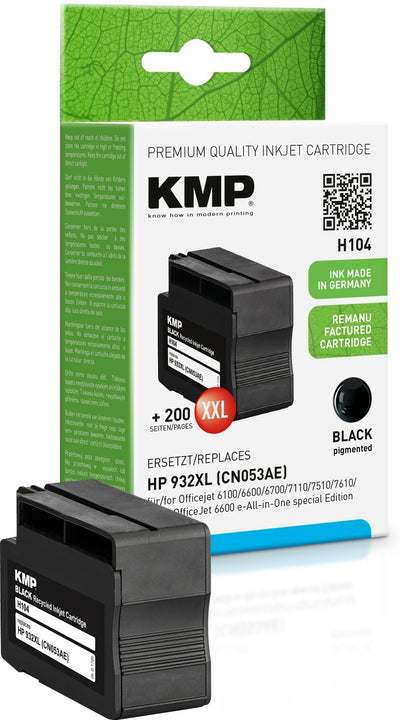 Kmp Cartridge HP CN053AE NR.932XL Black 1200 S. H104 Refilled — image 1
