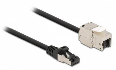 Delock Cable RJ45 Connector Male a Keystone Módulo RJ45 Connector Female CAT.6A 3M Black — image 1