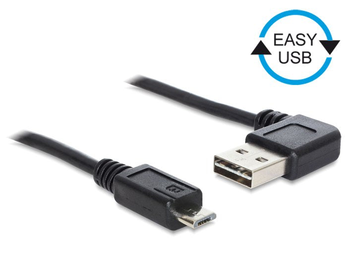 Delock Cable 0.5M, USB 2.0-A/USB 2.0 Micro-b USB 0,5M USB a Micro-usb B Black USB 2.0-A/USB 2.0 Micro-b, 0,5M,