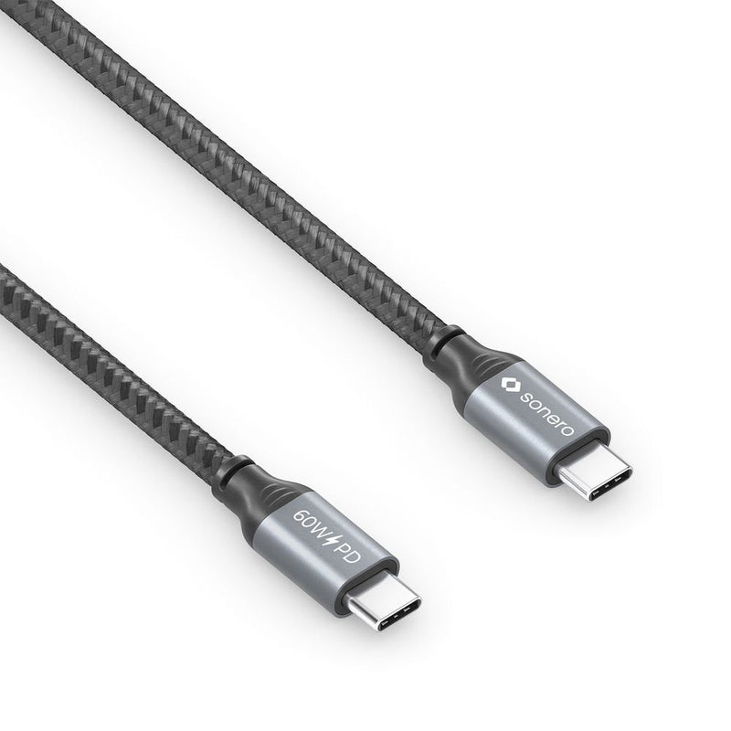 Sonero USB-C a USB-C Cable Charging - USB 2.0, 60W Pd Grey/Black - 0,50M