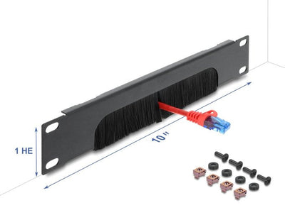 Delock 10? Organiser Cables Power Strip Brush Abajo Offen 1 He Grey Oscuro — image 1