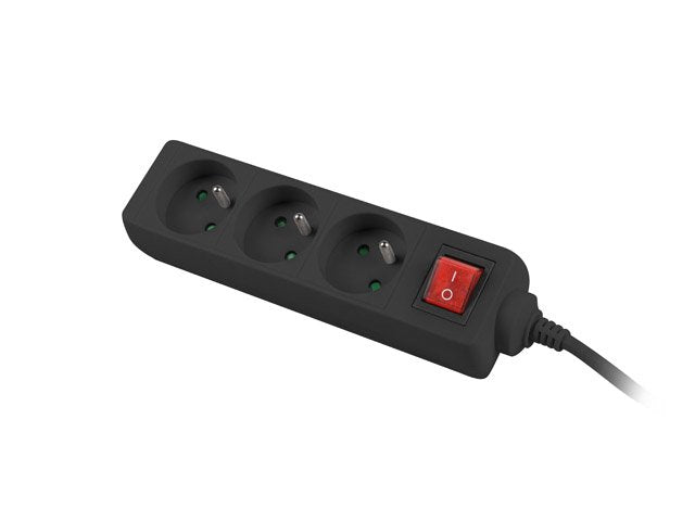 Lanberg PS1-03E-0150-BK Base Múltiple 1,5M 3 Salidas AC Indoor Black