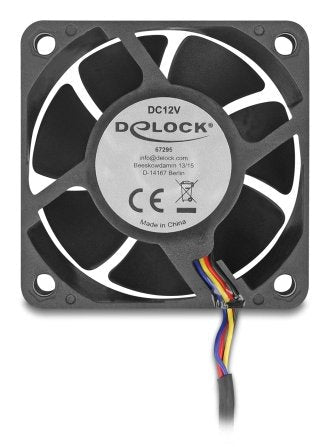 Delock Fan Axial 12V Dc, 60 X 60 X 25MM Black