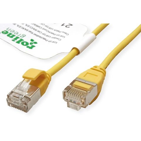 Roline Verde U FTP Network Cable CAT.6A (class Ea), Lsoh, Slim, Amarillo 0,5M