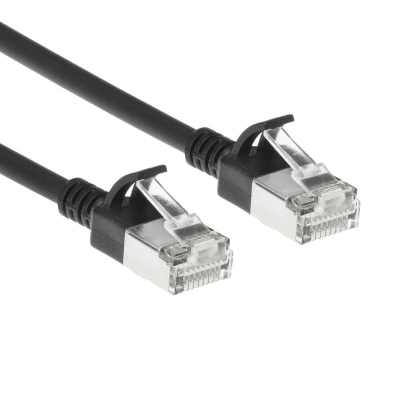 Black 3 Meters Lszh S FTP CAT.7 Slimline Patch Cable Snagless With RJ45 Connectors