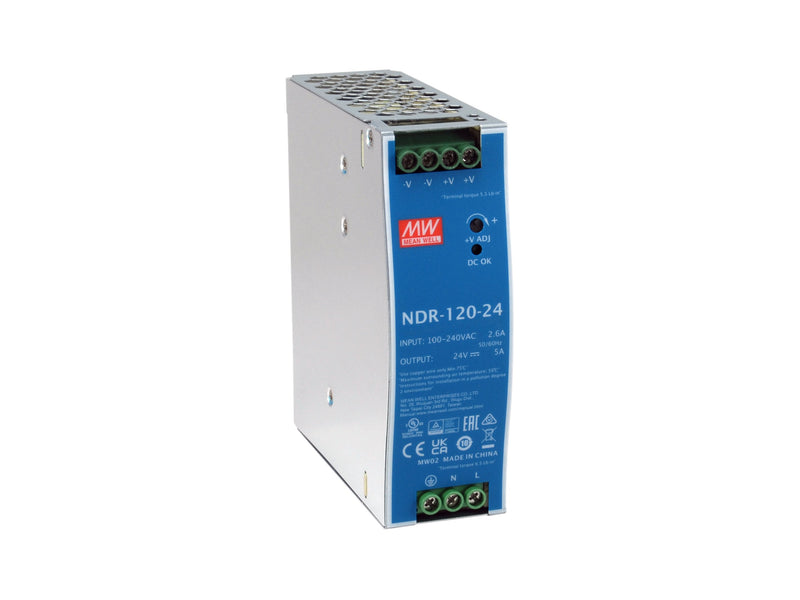 Levelone Industrial Power Supply 24VDC/120W+CARRIL Din Silver