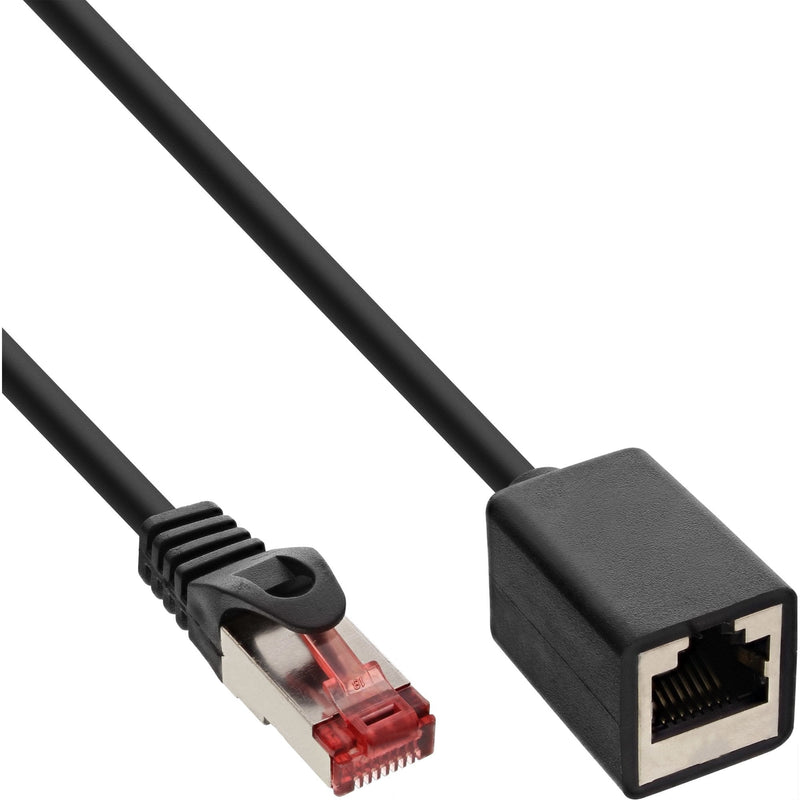 Inline Extensión Network Cable S/FTP Pimf CAT.6 250MHZ Cobre Libre Halógenos Black 0,5M