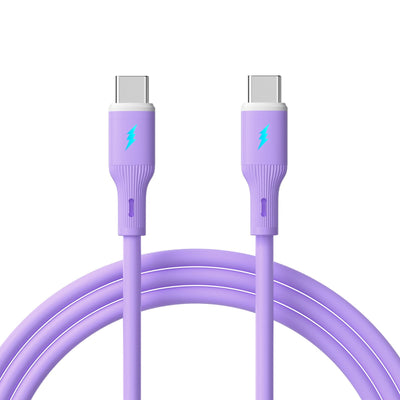 Akyga USB Cable AK-USB-70 USB Type-c M USB Type-c M Ver. 2.0 60W 1M Purple Silicone — image 1