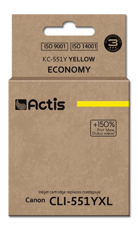 Actis Ink KC-551Y (reemplazo Canon CLI-551Y - Standard - 12ML - Yellow