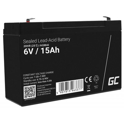 Green Cell Battery Agm Vrla 6V 15AHH — image 1
