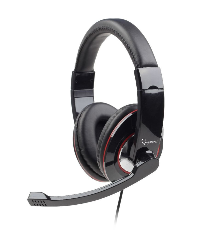 Gembird Headphones With Microphone Stereo USB Black Glossy MHS-U-001