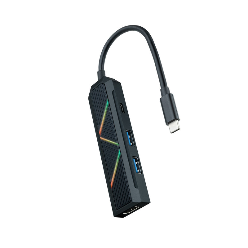 Nanocable 4 1 Hub USB-C 3.0 With 2x USB-A 3.0, 1x USB-C Pd, 1x HDMI - Housing Aluminium - Cable 0.15M