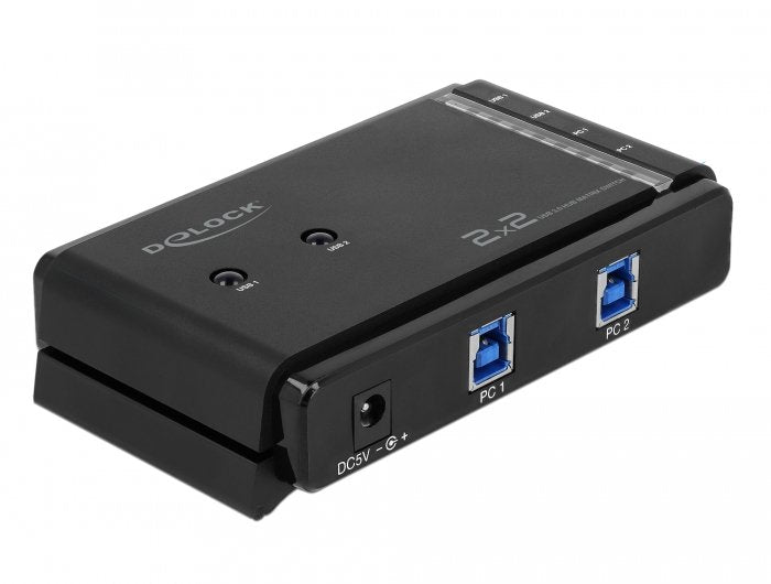 Delock 87736 Matriz Conmutación, Switch/Conmutador Black 5 Gbit/S, Metal USB Type a, USB Type B, 100 - 240V, 5