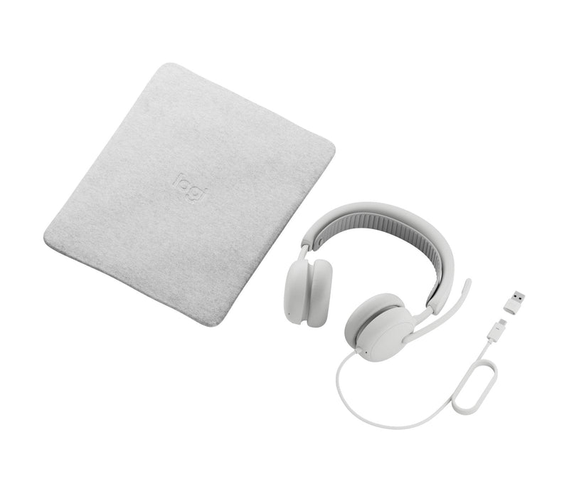 Logitech Headphone Zone Wired 2 For Business Cableado Cancelación Sound Activo White Hueso Certificado Equipos