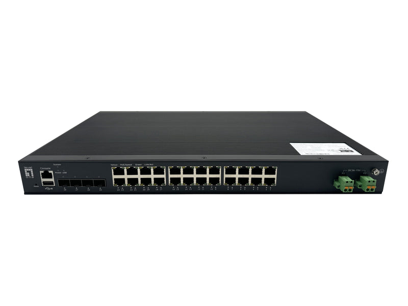 Levelone Industr.PoE Switch 24XGE PoE + 370W Managed L2