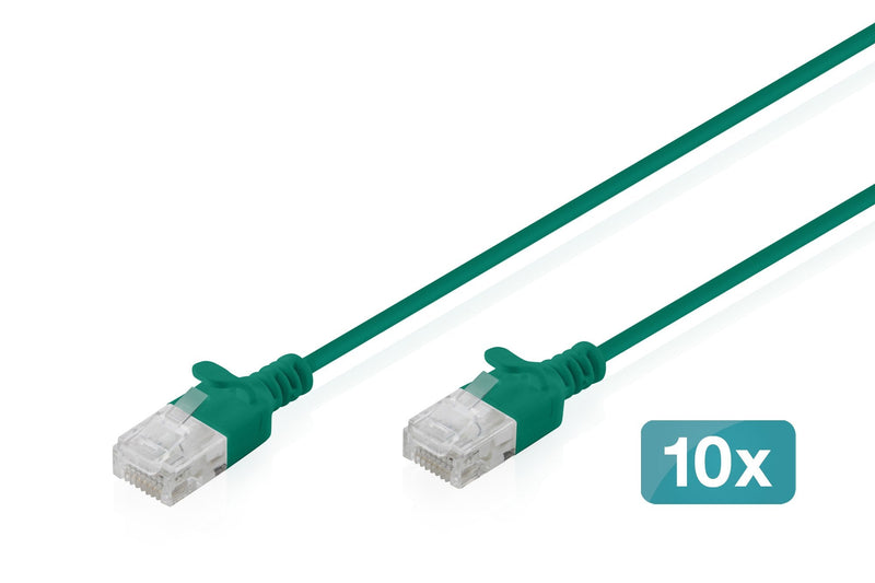 CAT.6 U-UTP Slim Network Cable, 5M, Green 10 Pcs