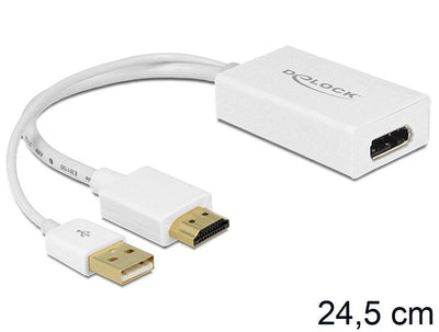 Delock Adapter Hdmi-a Male DisplayPort 1.2 Female White — image 1