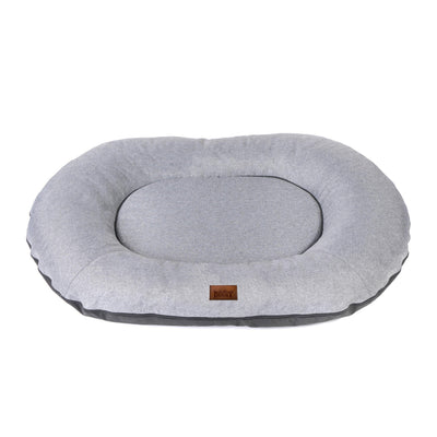 Oval Dog Basket Bed – Grey, L