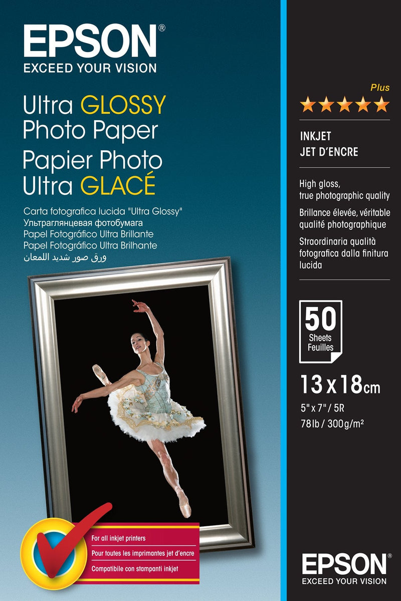 Epson Paper C13S041944 Ultra Glossy 13X18 300GR 50 Hojas