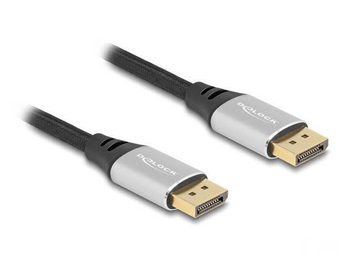 Delock 80633 Cable DisplayPort 16K 60 HZ 1M Metal Silver