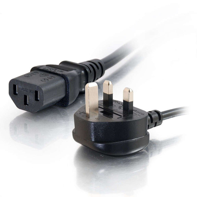 C2G Universal Power Cord Cable Power Bs 1363 (m) a Power IEC 60320 C13 2M Moldeado Black