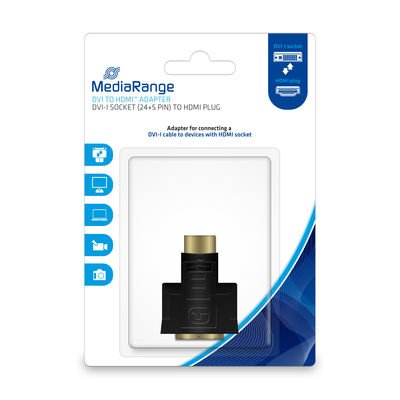 Mediarange DVI-i Connector Female (24+5-POLOS)/HDMI Connector Male Black — image 1