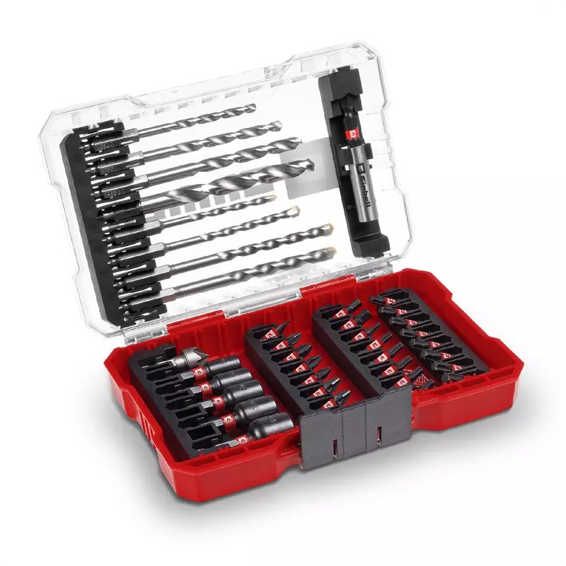 Einhell M-case Genuine 39 Pieces Drill Bits 25MM, Drill Metal Drill Universal Portabrocas 60MM, Key Vas