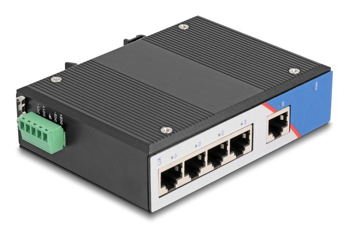 Industrial Gigabit Ethernet Switch 5 Port RJ45 Carril Din