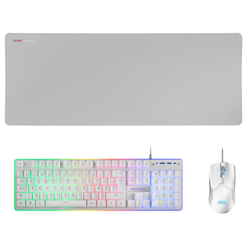 Mars Gaming Mcpx Combo Gaming Premium - Keyboard H-mech - Mouse 10K DPI - Mouse Pad XXL - Iluminacion Frgb -