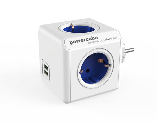 Powercube Allocacoc Genuine USB Unit Distribución Power Ca 230V Connectors Output 4 (cee 7/4) Blue Cobalto — image 1