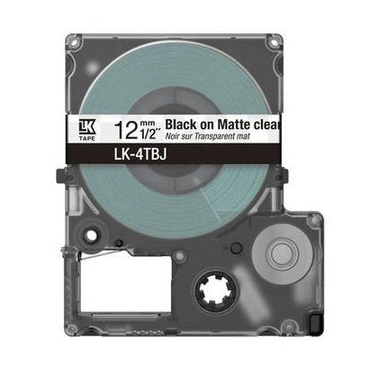 Epson Labelworks LK-4TBJ Black Sobre Transparent Matte Roll (1 2CM X 8M) 1 Cinta(s) Box Colgar Cartridge Tape