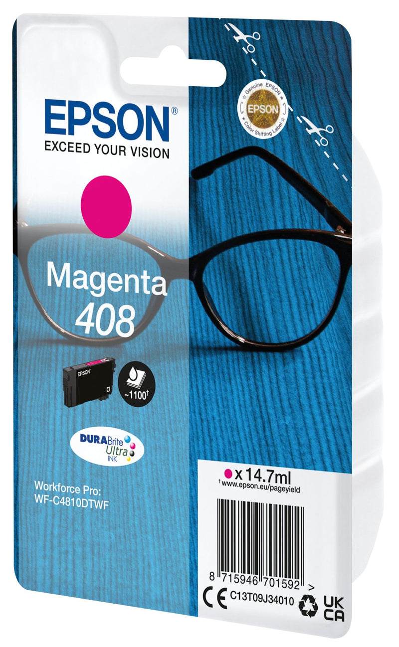Epson Ink Magenta Single Pack 408 Durabrite Ultra Ink WFC4810X