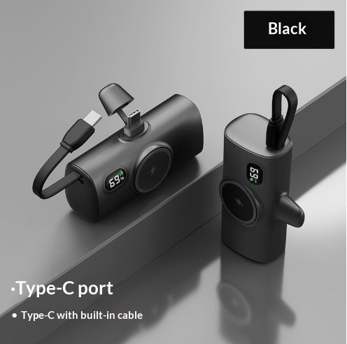 Wireless Magnetic Watch Power Bank With Built-in Cable