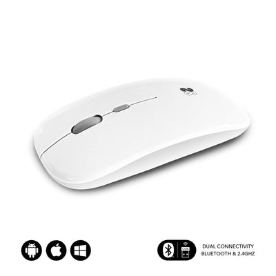 Subblim Wireless Mouse Bluetooth Dual Flat Battery Rechargeable Up To 1600 DPI White — image 1