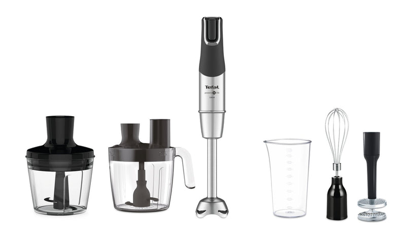 Tefal Blender Infinity Force Pro 5IN1 HB95LD38 Blender Mano, 1200W, Nãºmero Velocidades Variable, Negro/Steel