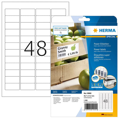 Herma Labels A4 White 45,7X21,2MM Extremadamente Adhesivas 1200 Units — image 1