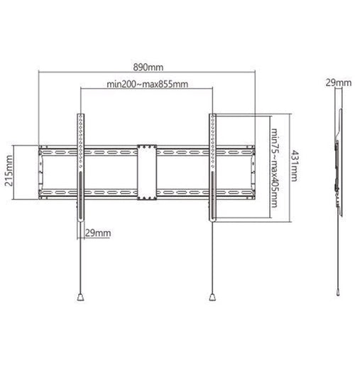 Gembird WM-90F-01 Wall Mount TV Fixed 43-90 (70KG) — image 1