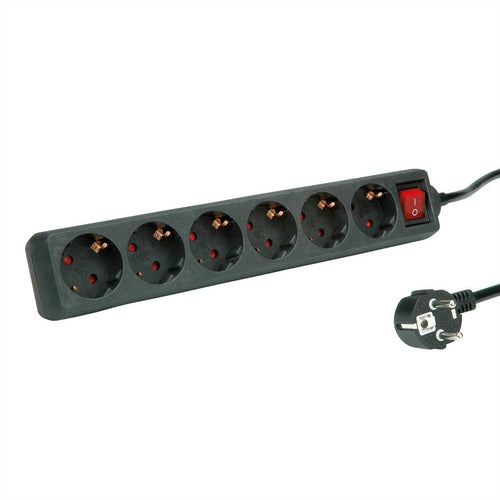Roline 6-VÍAS Power Strip Plugs With Switch Black 1,5M — image 1