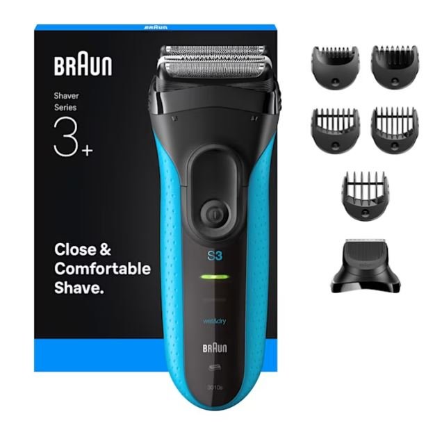 Braun Shaver Serie 3 3010BT Black/Blue Húmedo And Seco)