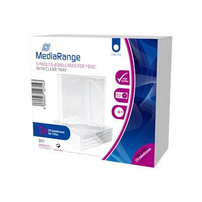 Mediarange BOX31-T Case For Drives Ópticos Box Transparent Cd 1 Drives Transparent 5 Units — image 1